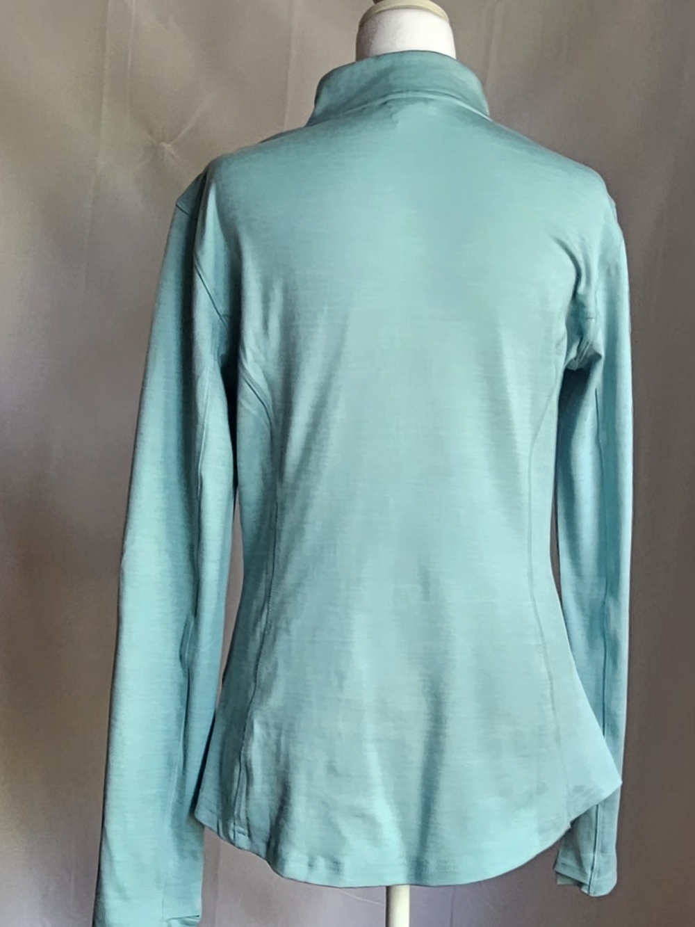 Spyder Active Aqua Mint Heathered 1/4 Zip Pullover Jacket Size M Thumbholes - Picture 4 of 13